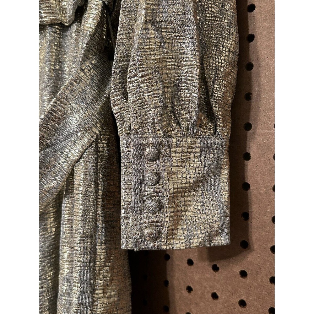 Vince Camuto Women's Gold Silver Metallic Tie Shift Dress Size 4 NWT $180 - Picture 8 of 8